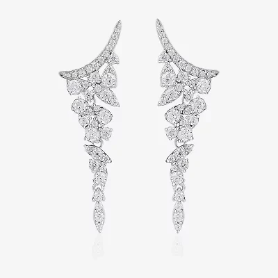 Diamonart Womens Cubic Zirconia Sterling Silver Drop Earrings