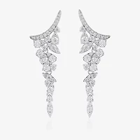 Diamonart Womens Cubic Zirconia Sterling Silver Drop Earrings
