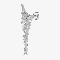 Diamonart Womens Cubic Zirconia Sterling Silver Drop Earrings