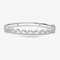 Diamonart Womens Cubic Zirconia Sterling Silver Round Bangle Bracelet