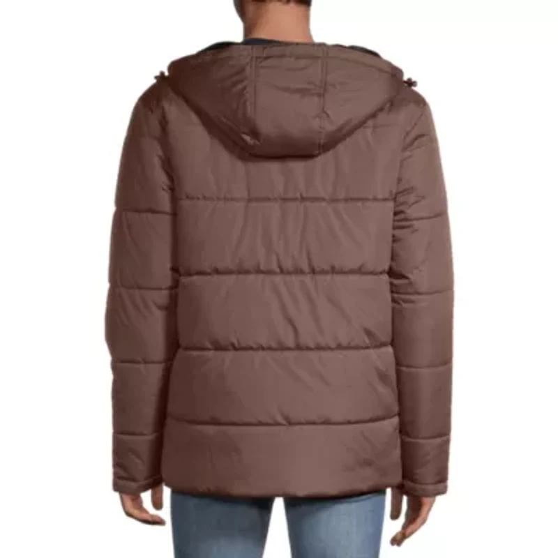 Cherokee Mens Hooded Water Resistant Heavyweight Puffer Jacket