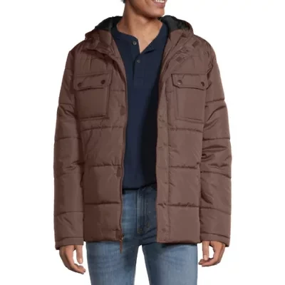 Cherokee Mens Hooded Water Resistant Heavyweight Puffer Jacket