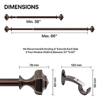 Deco Window Hexagon 3/4 IN Curtain Rod