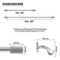Deco Window Barrel Marbel 1 IN Curtain Rod