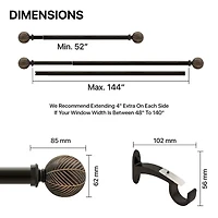 Deco Window Morocon Wood Ball 1 IN Curtain Rod