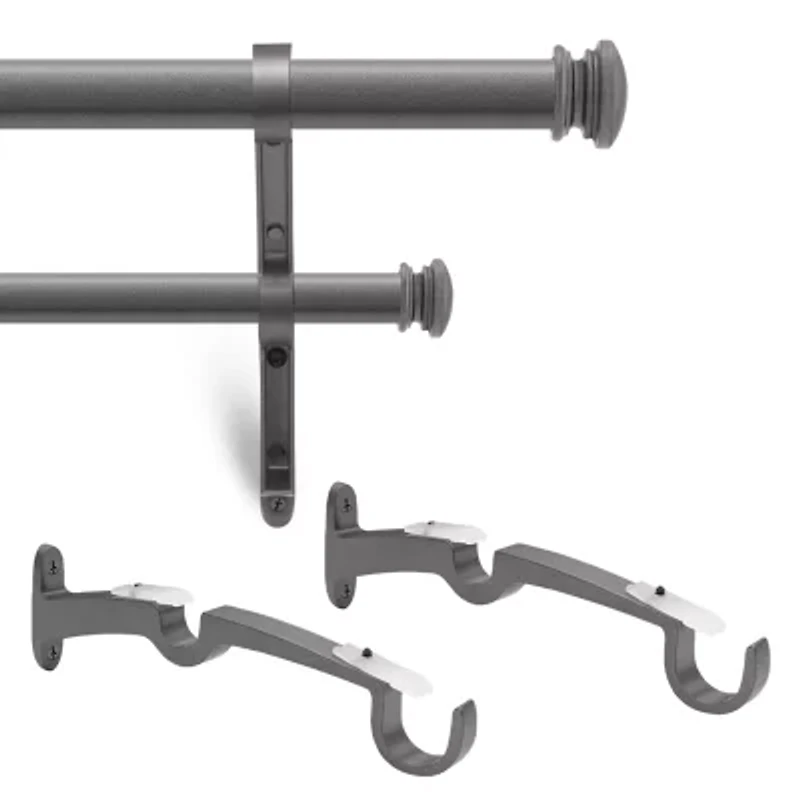 Deco Window End Cap Double Curtain Rod