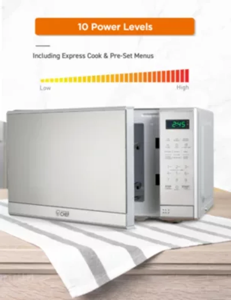 COMMERCIAL CHEF 0.7 Cu. Ft. Countertop Microwave with Digital Display with 10 Power Levels