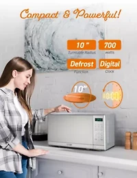 COMMERCIAL CHEF 0.7 Cu. Ft. Countertop Microwave with Digital Display with 10 Power Levels