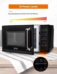 COMMERCIAL CHEF 0.9 Cu. Ft. Countertop Microwave with Touch Controls & Digital Display & 10 Power Levels