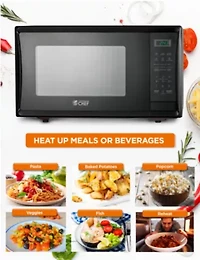 COMMERCIAL CHEF Cu. Ft. Countertop Microwave with Digital Display Black Microwave & 10 Power Levels