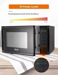 COMMERCIAL CHEF Cu. Ft. Countertop Microwave with Digital Display Black Microwave & 10 Power Levels