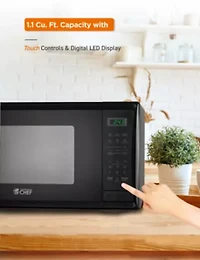 COMMERCIAL CHEF Cu. Ft. Countertop Microwave with Digital Display Black Microwave & 10 Power Levels