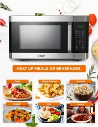 COMMERCIAL CHEF 1.6 Cu. Ft. Countertop Microwave with Touch Controls & 10 Power Levels