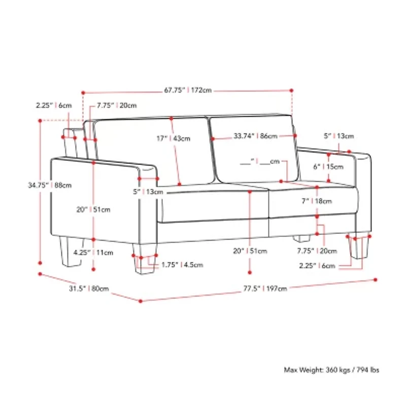Corliving Georgia 2-pc. Cushioned Seating Set