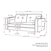Corliving Mulberry Track-Arm Upholstered Loveseat