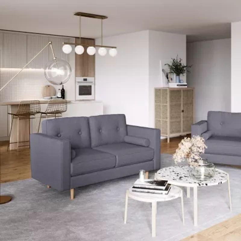Corliving Mulberry Track-Arm Upholstered Loveseat