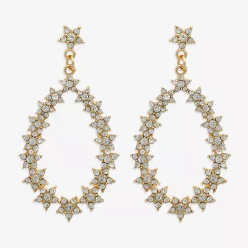 Mixit Hypoallergenic Gold Tone Womens Cubic Zirconia Star Hypoallergenic Drop Earrings