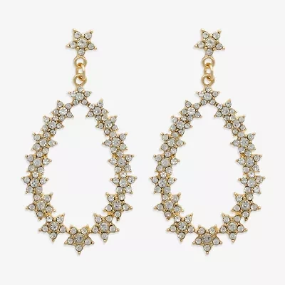 Mixit Hypoallergenic Gold Tone Womens Cubic Zirconia Star Hypoallergenic Drop Earrings