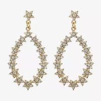 Mixit Hypoallergenic Gold Tone Womens Cubic Zirconia Star Hypoallergenic Drop Earrings