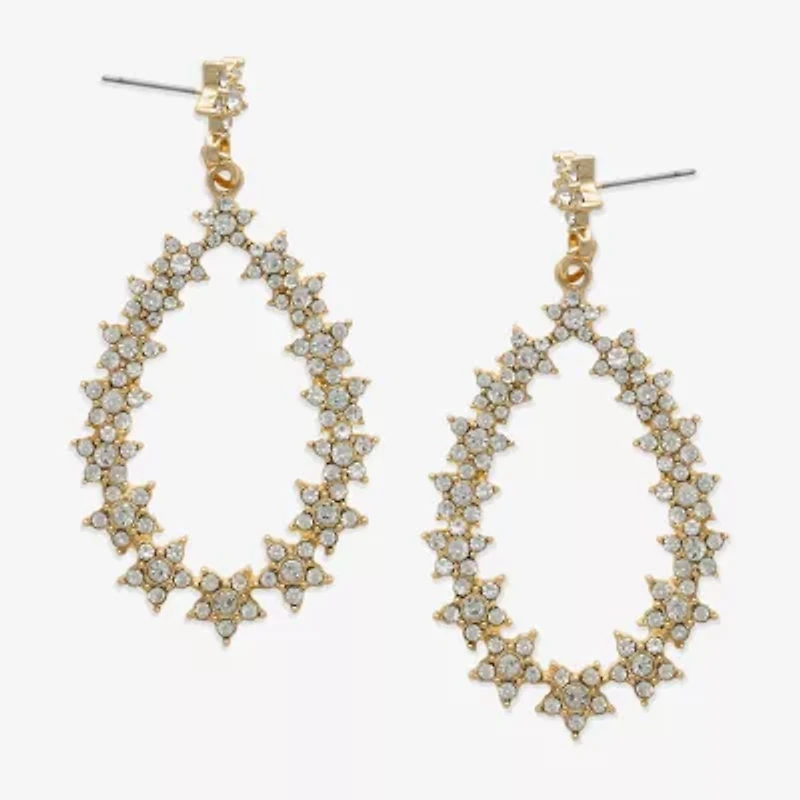 Mixit Hypoallergenic Gold Tone Womens Cubic Zirconia Star Hypoallergenic Drop Earrings