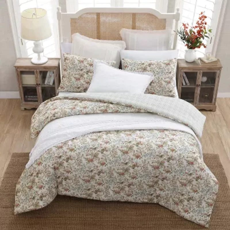 Laura Ashley Bramble Floral Midweight Reversible Comforter Set
