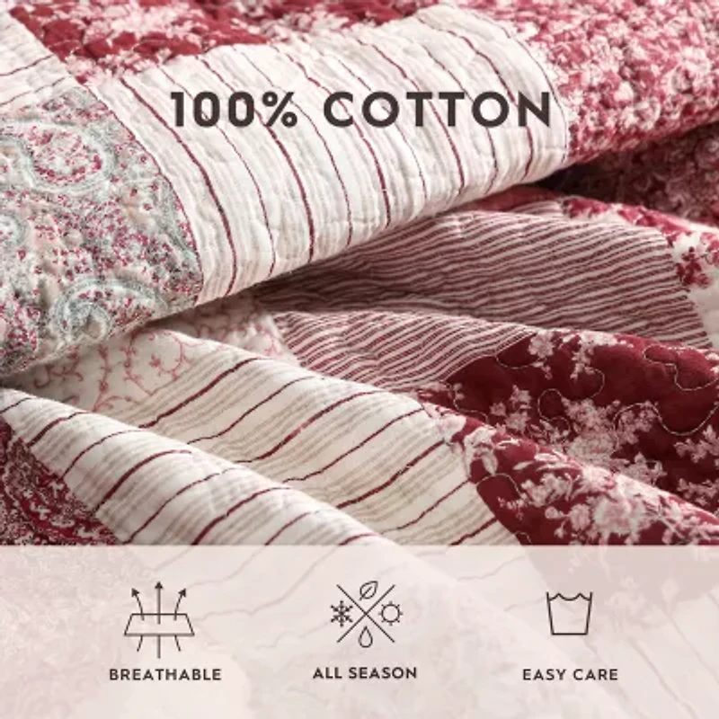 Laura Ashley Celi Patchwork Reversible Quilt Set