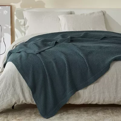 Patina Vie Maison Cotton Waffle Weave Throw Blanket