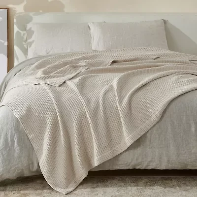 Patina Vie Maison Cotton Waffle Weave Throw Blanket