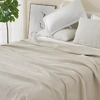 Patina Vie Maison Cotton Waffle Weave Throw Blanket