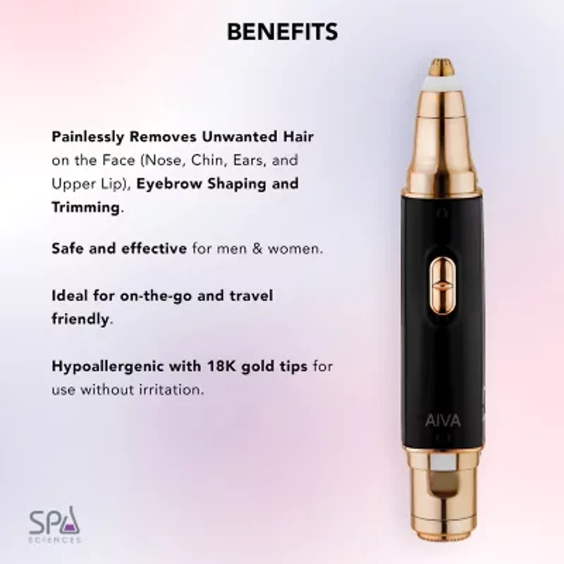 Spa Sciences Aiva Epilator – Facial Hair Remover & Eyebrow Trimmer