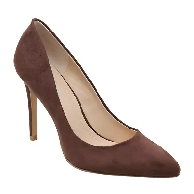 Charles By David Pact Microsuede Womens Pointed Stiletto Heel Pumps
