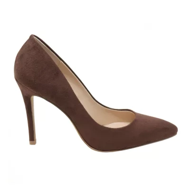Charles By David Pact Microsuede Womens Pointed Stiletto Heel Pumps