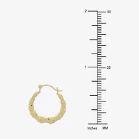 Womens 14K Gold 16mm Round Hoop Earrings