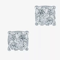 1/2 CT. T.W. Natural White Diamond Sterling Silver 5.1mm Stud Earrings