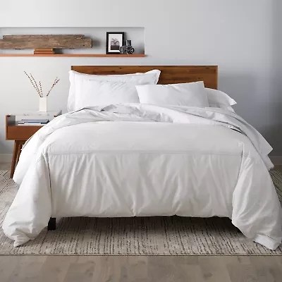 Ella Jayne 100% Cotton Percale 3 Piece Duvet Set with Satin Stitching