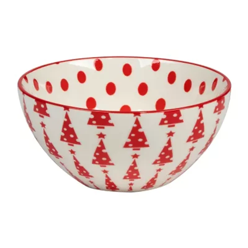 Certified International Peppermint Candy 6-pc. Porcelain Ice Cream Bowl