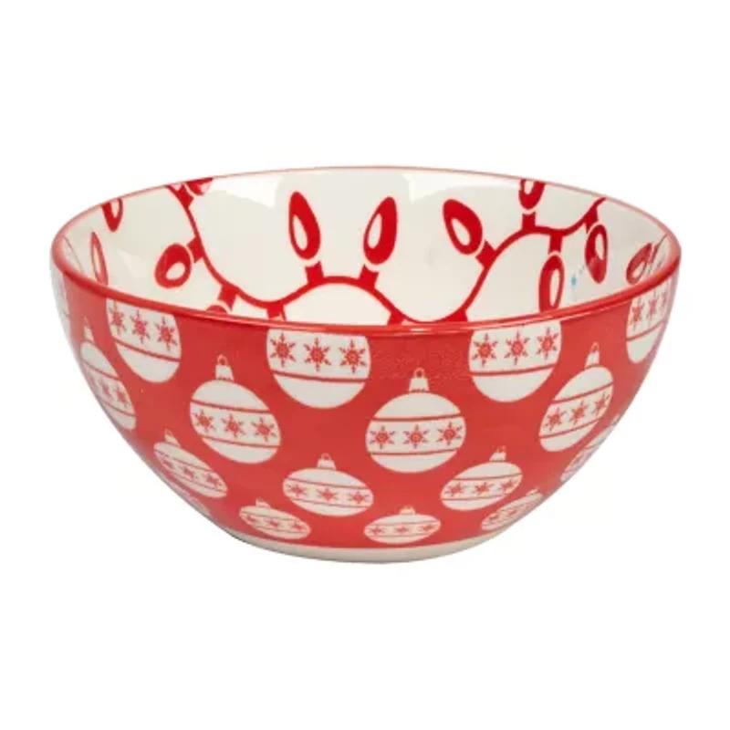Certified International Peppermint Candy 6-pc. Porcelain Ice Cream Bowl