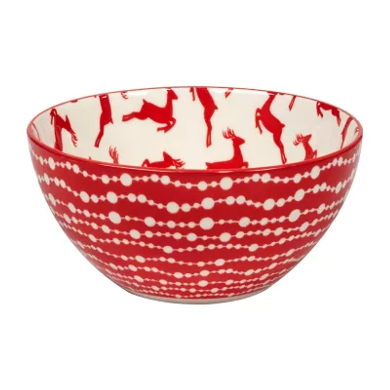 Certified International Peppermint Candy 6-pc. Porcelain Ice Cream Bowl