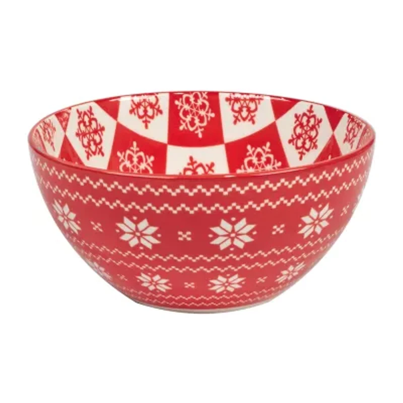 Certified International Peppermint Candy 6-pc. Porcelain Ice Cream Bowl