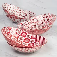 Certified International Peppermint Candy 6-pc. Porcelain Soup Bowl