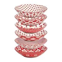 Certified International Peppermint Candy 6-pc. Porcelain Soup Bowl