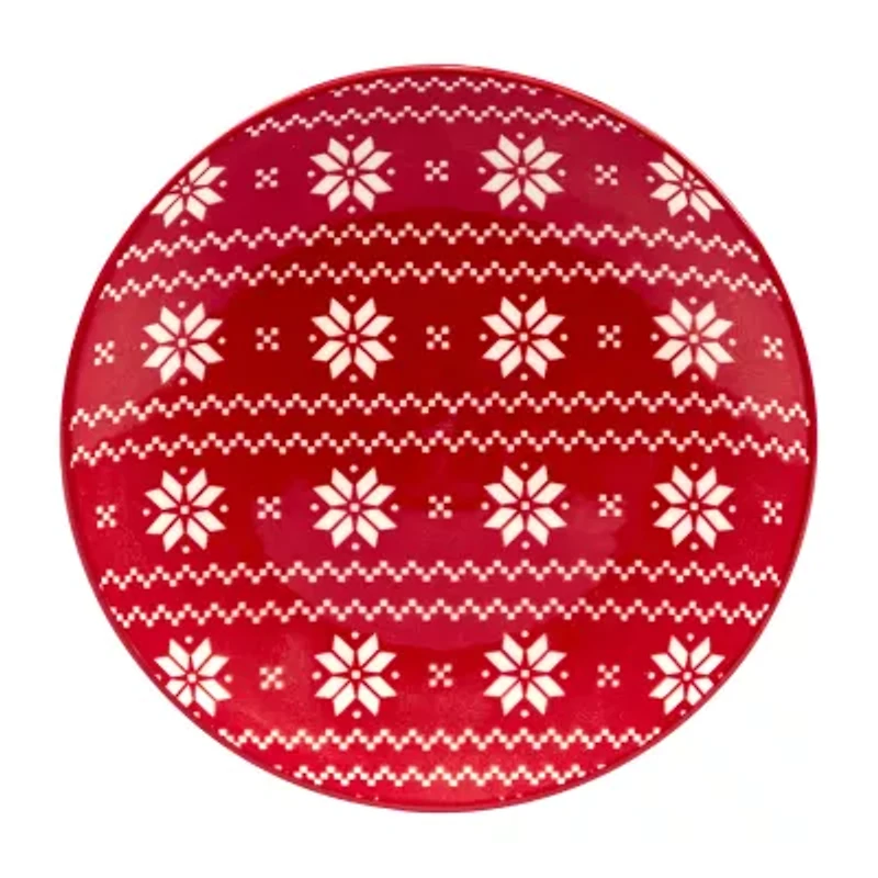 Certified International Peppermint Candy 6-pc. Porcelain Appetizer Plate