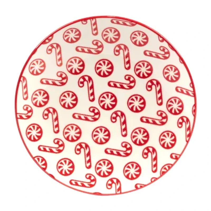 Certified International Peppermint Candy 6-pc. Porcelain Appetizer Plate