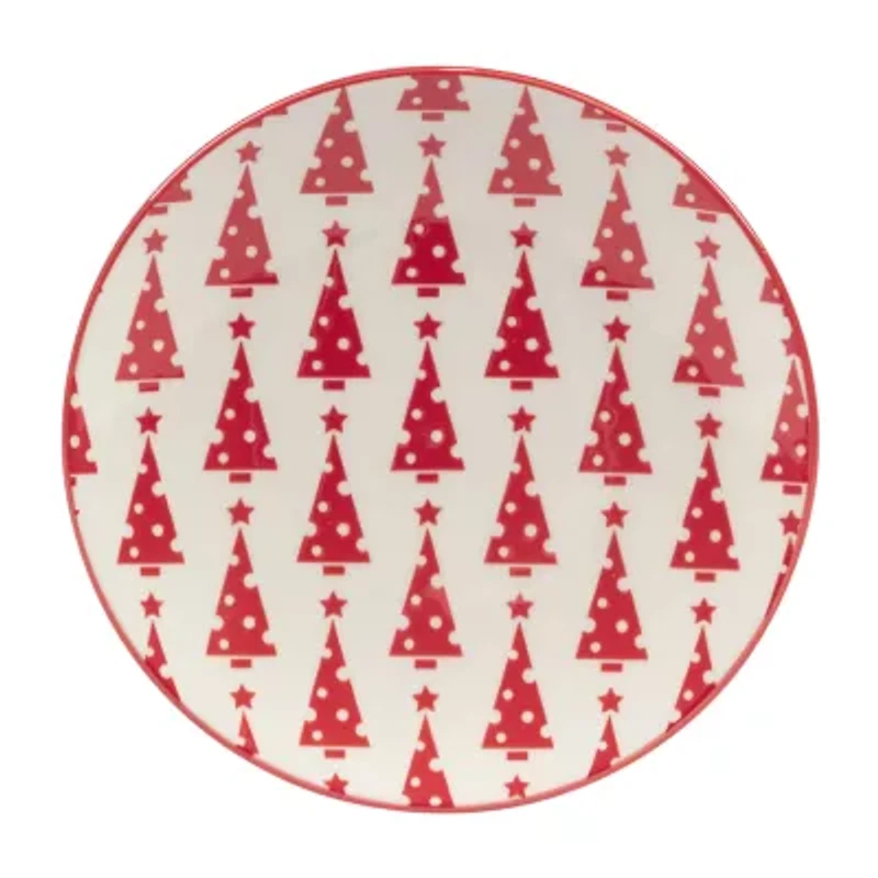 Certified International Peppermint Candy 6-pc. Porcelain Appetizer Plate