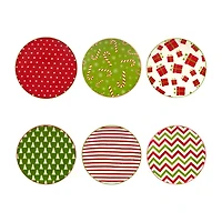 Certified International Holiday Fun 6-pc. Porcelain Appetizer Plate