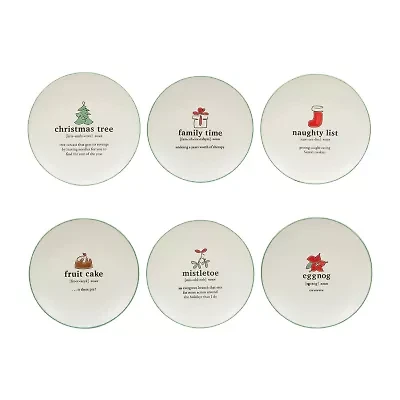 Certified International Christmas Fun 6-pc. Stoneware Dessert Plate
