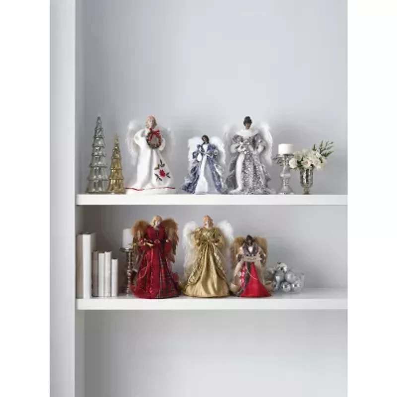 North Pole Trading Co. 16in White Dress Christmas Angels Figurine