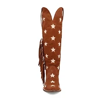 Dingo Womens Super Star Suede Stacked Heel Cowboy Boots