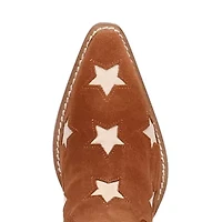 Dingo Womens Super Star Suede Stacked Heel Cowboy Boots