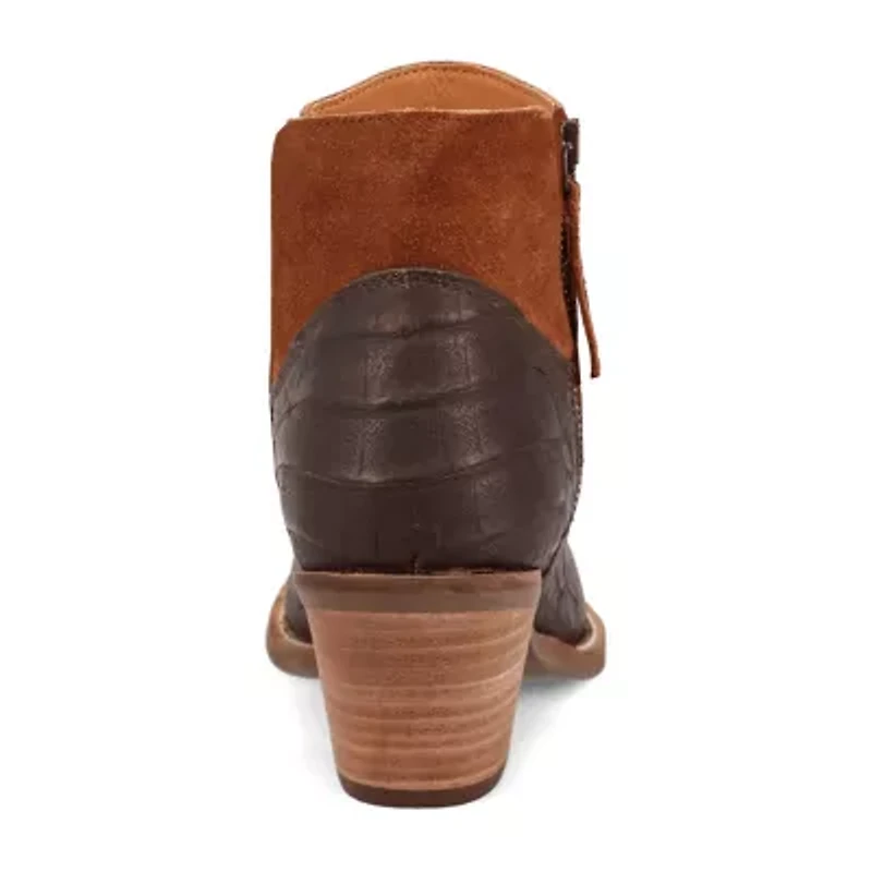 Dingo Womens Rickie Leatherie Stacked Heel Cowboy Boots